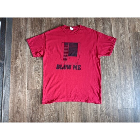 Blow Me Nintendo Nes T-Shirt Men's Size Large Red Graphic - Picture 1 of 8